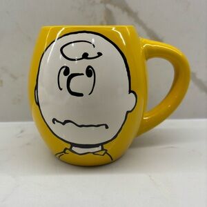 New Charlie Brown Good Grief 18oz Coffee Tea Mug Cup Oval Yellow